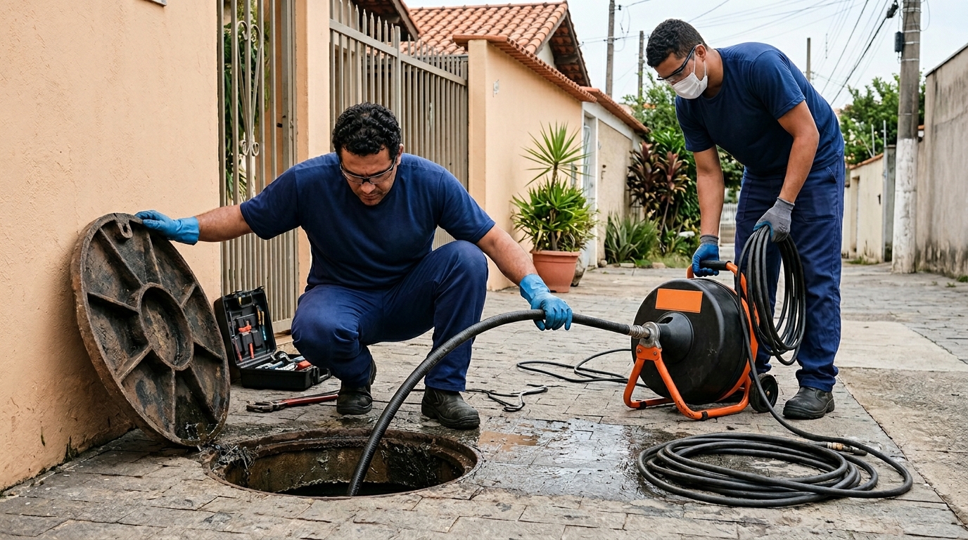 Desentupidora atendendo em residência em Montes Claros-MG